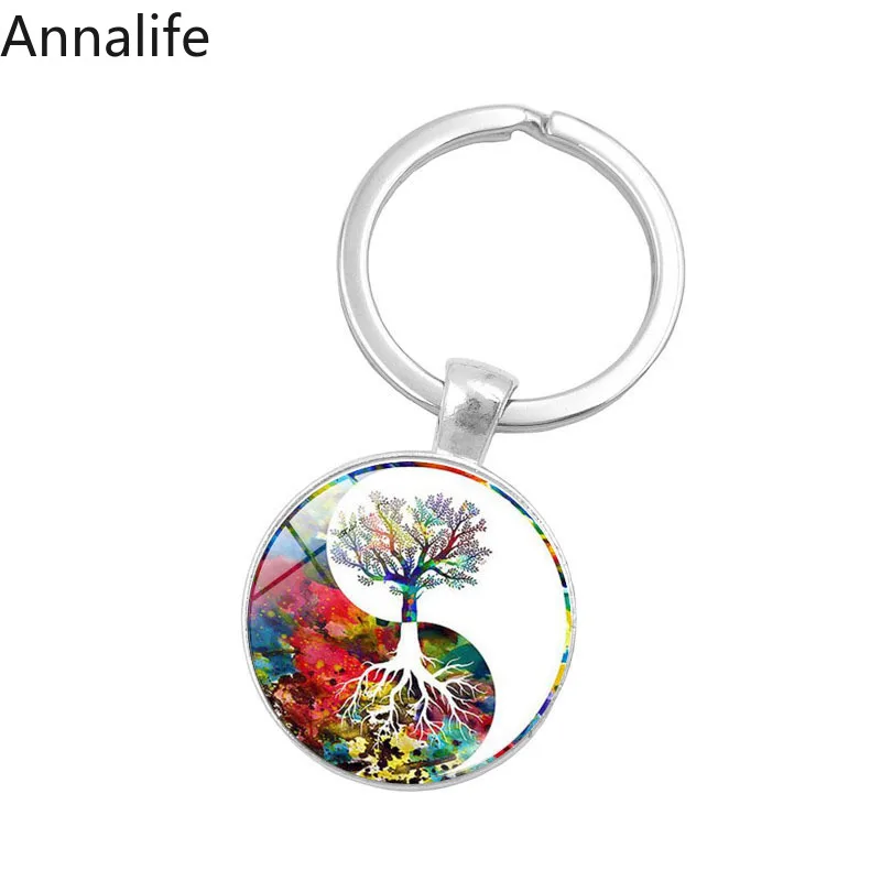 Новинка 2019 брелок Древо жизни искусство фото стекло кабошон подвеска шарм сделай