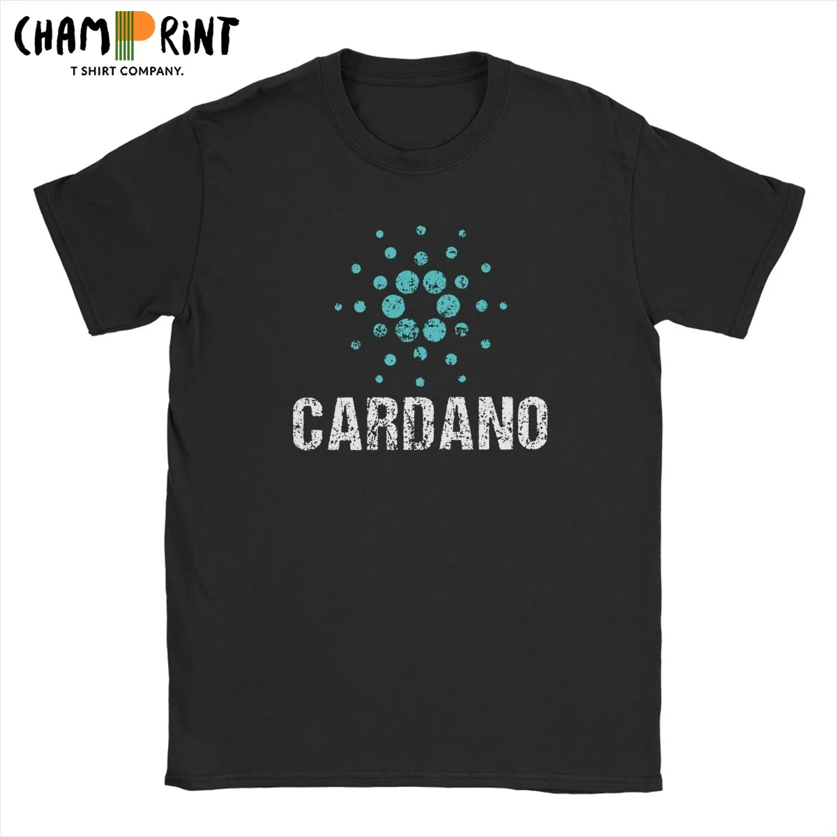 Cardano Ada логотип крипто в винтажном стиле футболки для мужчин 100% хлопок