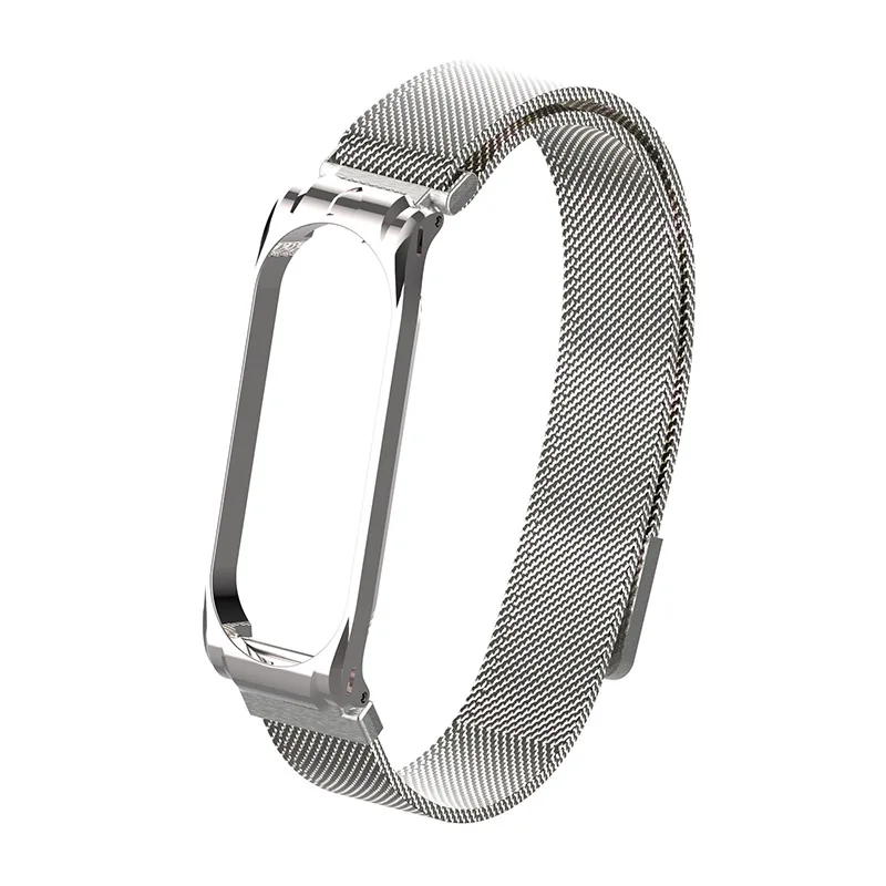 Миланский петлевый ремешок Ми Бэнд 4/3 Метал Бэнд Для Xiaomi Mi Band 4 Браслет Mi Band3 / mi band 3 Аксессуары Магнитная пряжка Quick release - Цвет ремешка: 7354