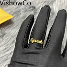Кольцо с именем VishowCo на заказ, кольцо из нержавеющей стали на заказ с регулируемым размером, уникальные ювелирные изделия, обручальные кольца для женщин, подарки