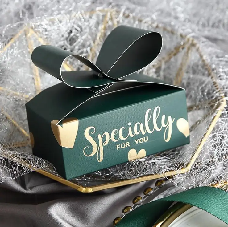 Изумрудная/Розовая/красная Свадебная коробка вечерние коробки для конфет на