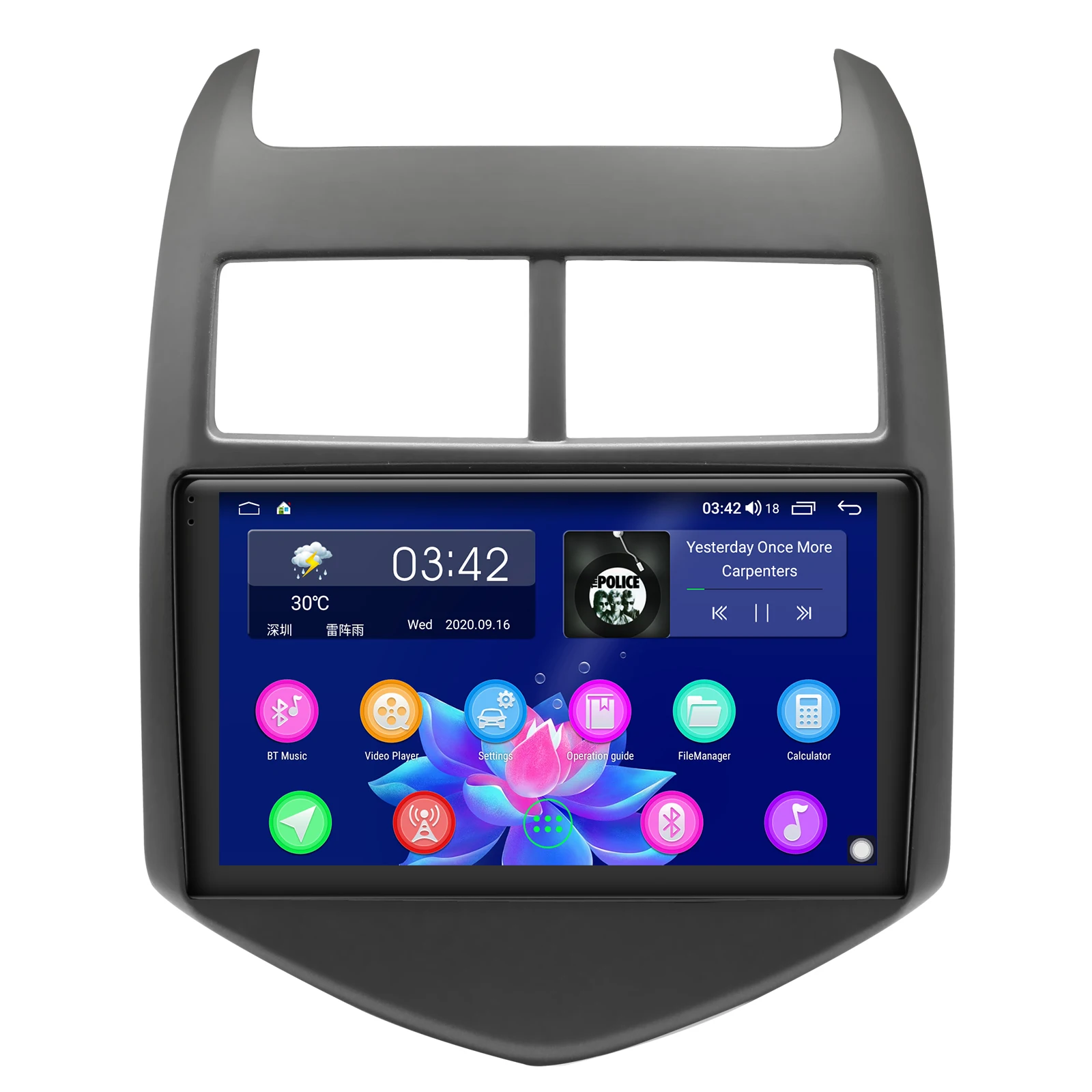 저렴한 안드로이드 차량용 라디오, 블루투스 9 인치 멀티미디어 플레이어, 무선 카플레이 지원, 후진 카메라, 쉐보레 아베오 2011-2015 용