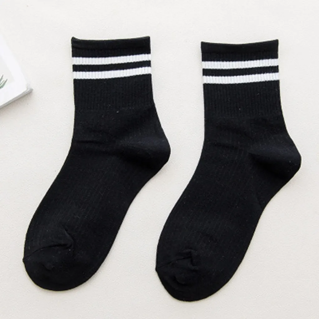 

Funny Cute Japanese High School Girls Cotton Loose Striped Crew Socks Colorful Women Soxes Harajuku Designer Retro Yellow White