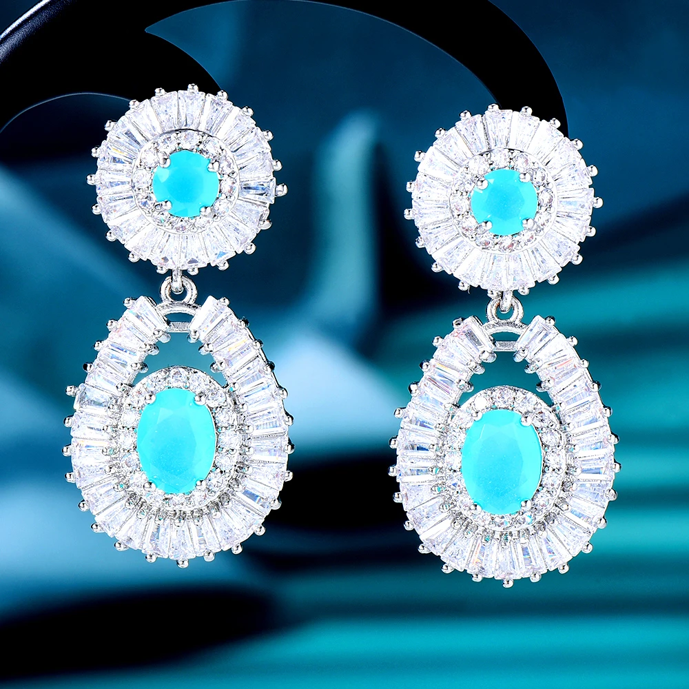 

Soramoore Luxury Cute Shiny Charm Pendant Earrings For Women Bridal Wedding Party Daily Trendy Jewelry Accessories High Quality