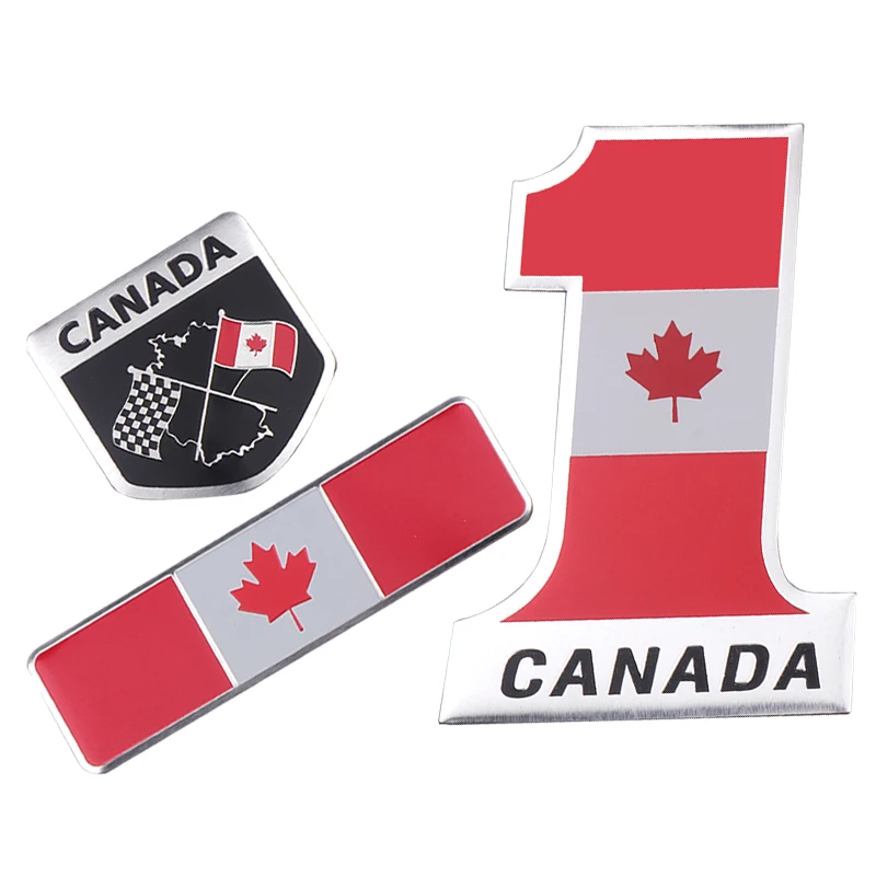 3D металлическая эмблема канадского национального флага алюминиевая наклейка
