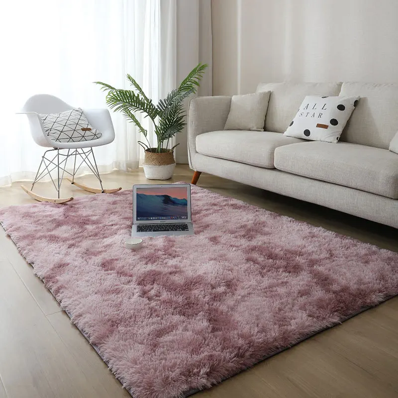 

Rainbow carpet gradient tie-dye plush rug living room coffee table pad carpet bedroom bedside bay window rug baby crawling mat