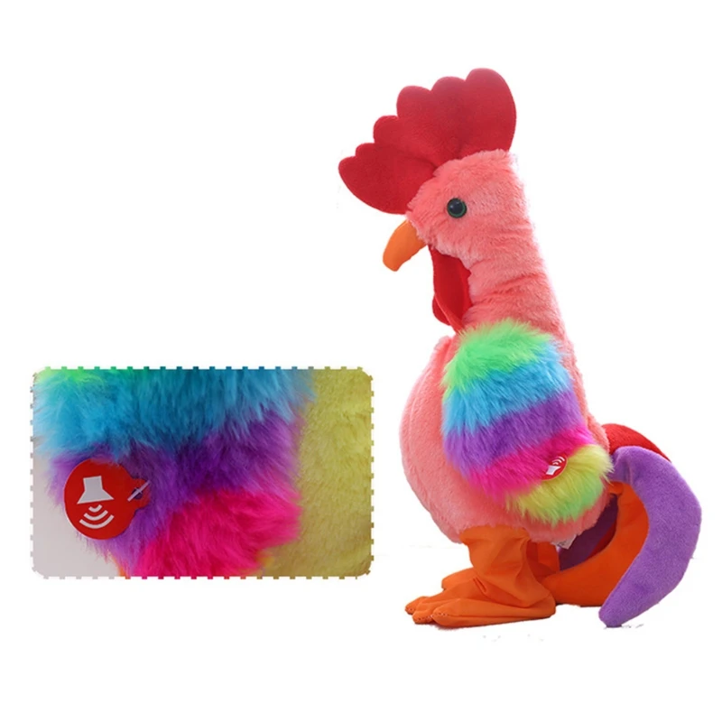 Robot Chicken Pet Toys Electronic Screaming Rooster Electric Funny Dance Sing Soft Plush Toy Music Animal for Kids Gift