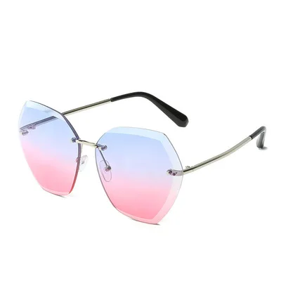 

2021 New Sunglasses Female Polygonal Crystal Sunglasses Trimmed Round Face Thin Sunglasses Men's/Women's Universal UV400 Eyewear