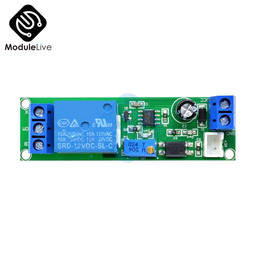 Регулируемый Модуль выключения таймера 12 В постоянного тока реле времени 1 60 сек.