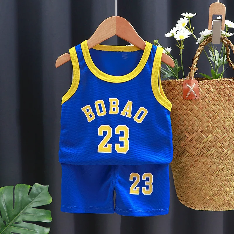 

Girl Summer Clothes Baby Shorts Basketball Uniform Clothing Boy Children T-shirts Vest Sweatshirts Suit Sports Kid Tracksuit Set