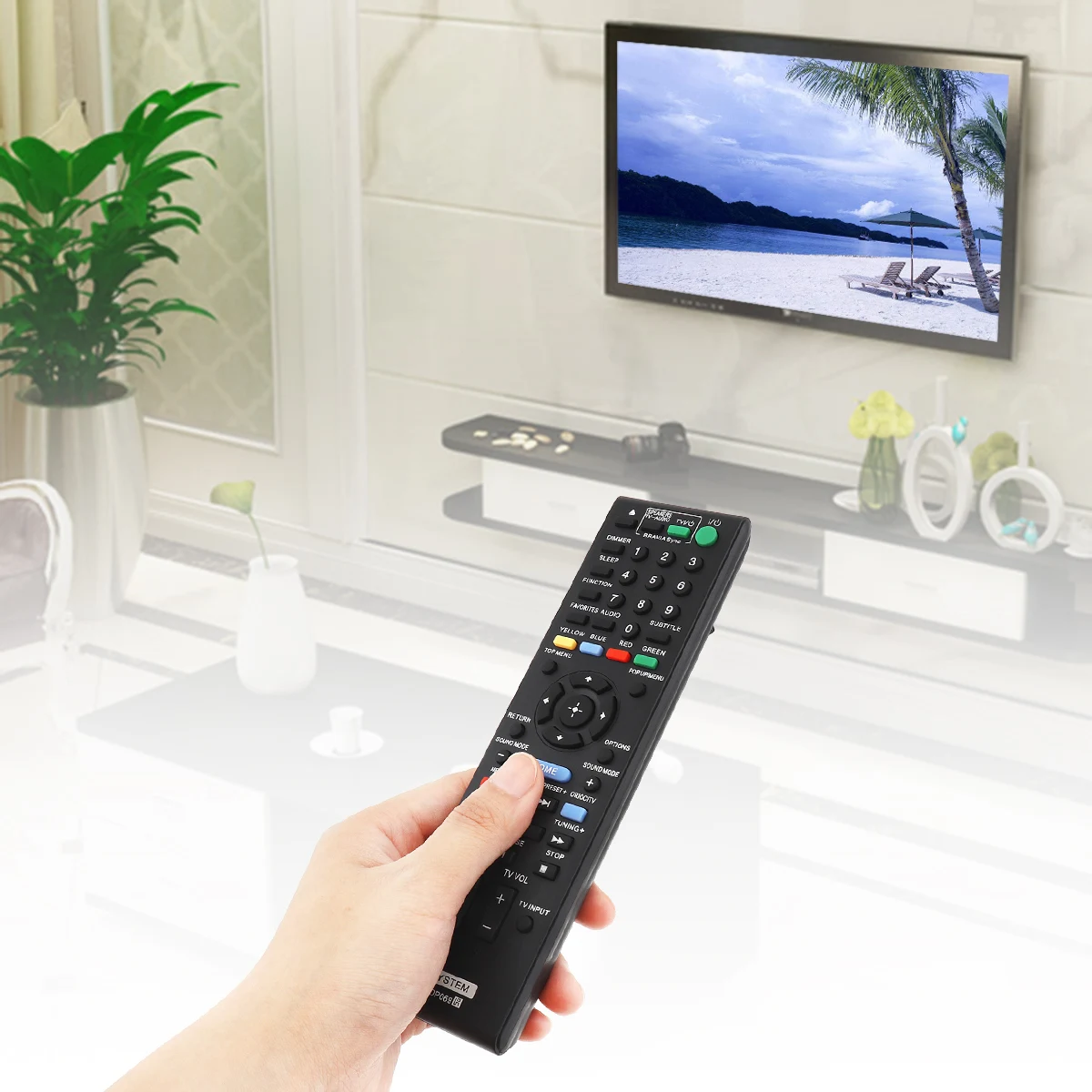 

1 Pc Black ABS IR 433MHz Replacement TV Remote Control AV System with 10M Transmission Distance Fit for Sony RM-ADP069