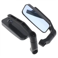 motorcycle side mirror modified rear view mirror aluminum rod blue glass abs rear view mirror square rearview mirror for bws