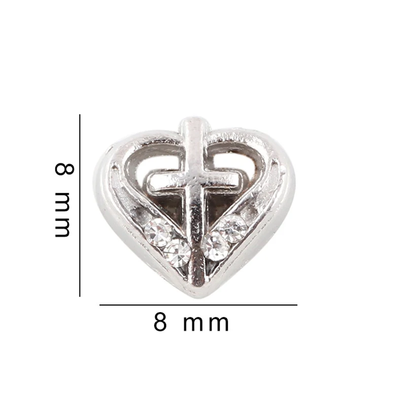 

20Pcs/Lot Cross Heart Floating Charms Hand-made DIY for Glass Lockets