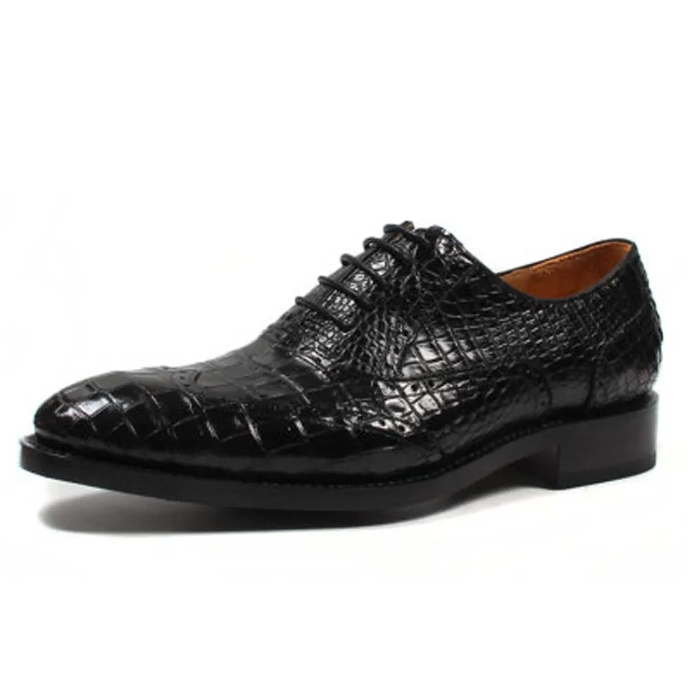 

jiangxinduyun new 2021 custom Pure manual Men formal shoes crocodile leather high-grade business men fromal shoes