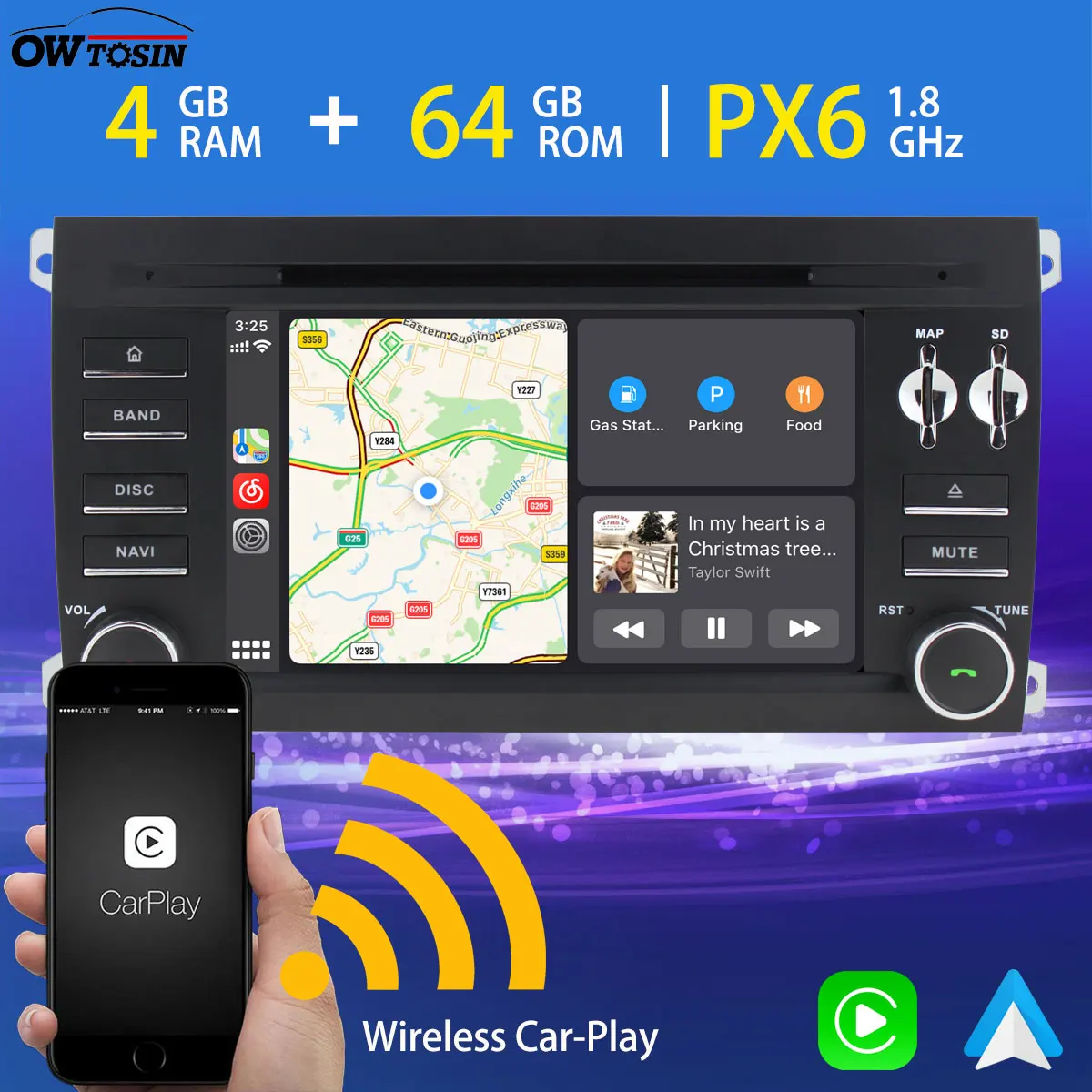 Автомобильный DVD мультимедийный плеер 7 &quotAndroid 10 для Porsche cayenne 2003 2004 2005 2006 2007 2008 2009