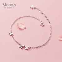modian new 925 sterling silver clear cz butterfly minimalist chain bracelet for women girl original bangle fashion fine jewelry