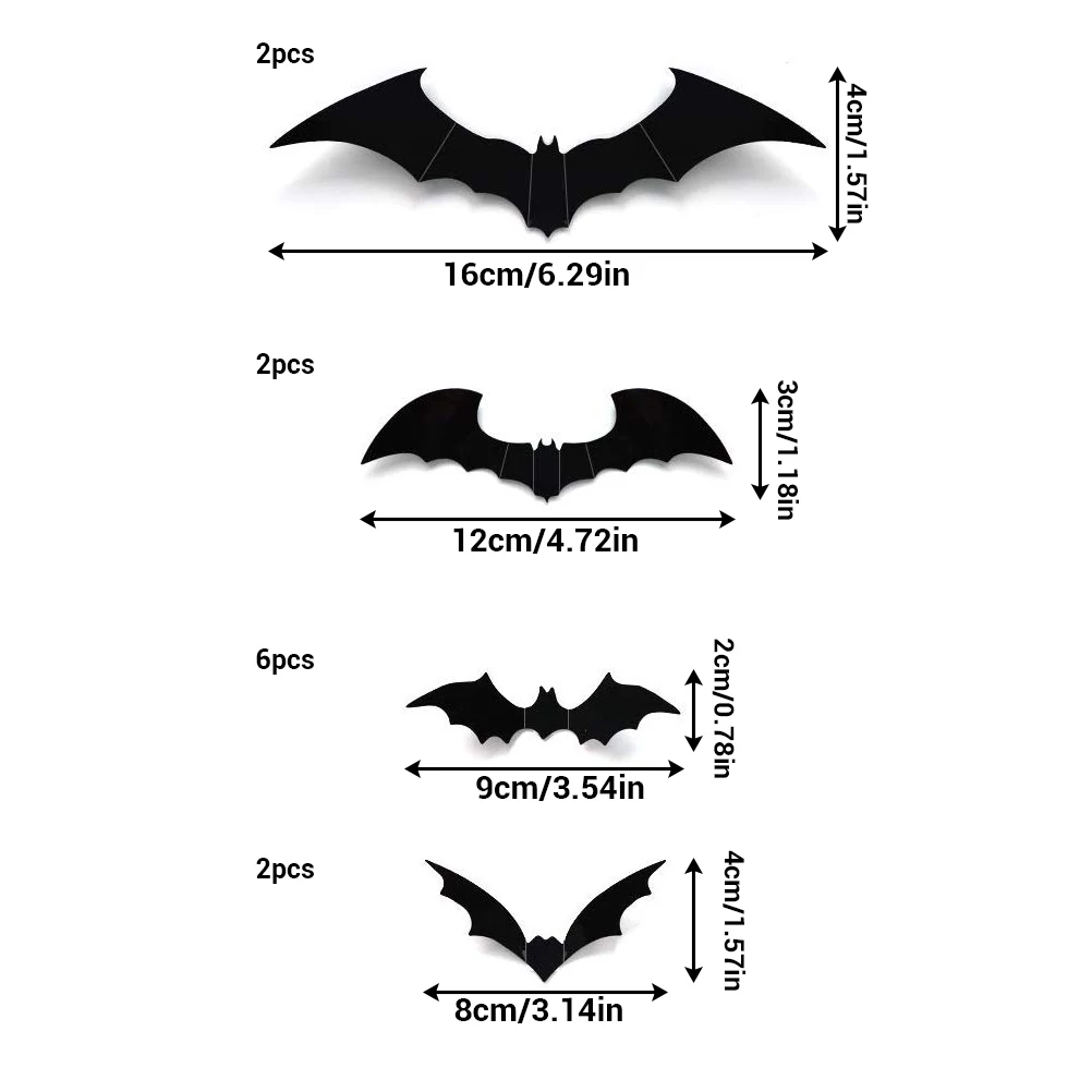 12 шт. декоративные наклейки на стену летучая мышь|Наклейки стену| |