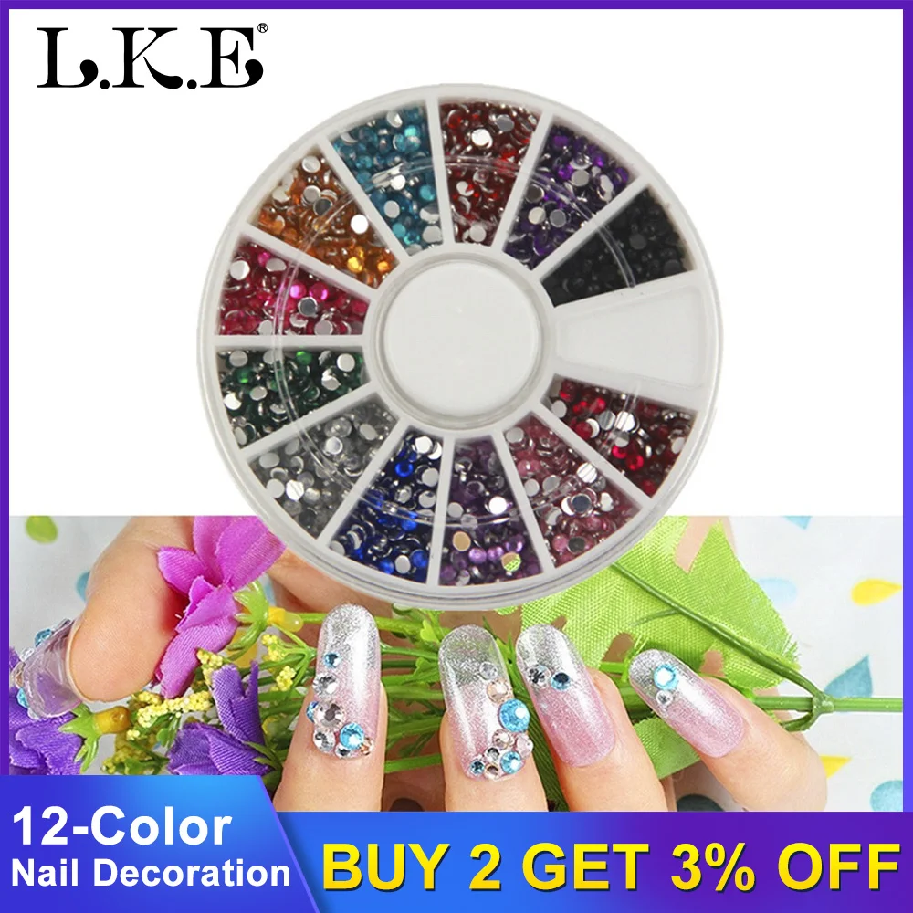 Круглые шарики для дизайна ногтей 12 цветов 2 мм украшения блестящие ногтей|gem art|nail