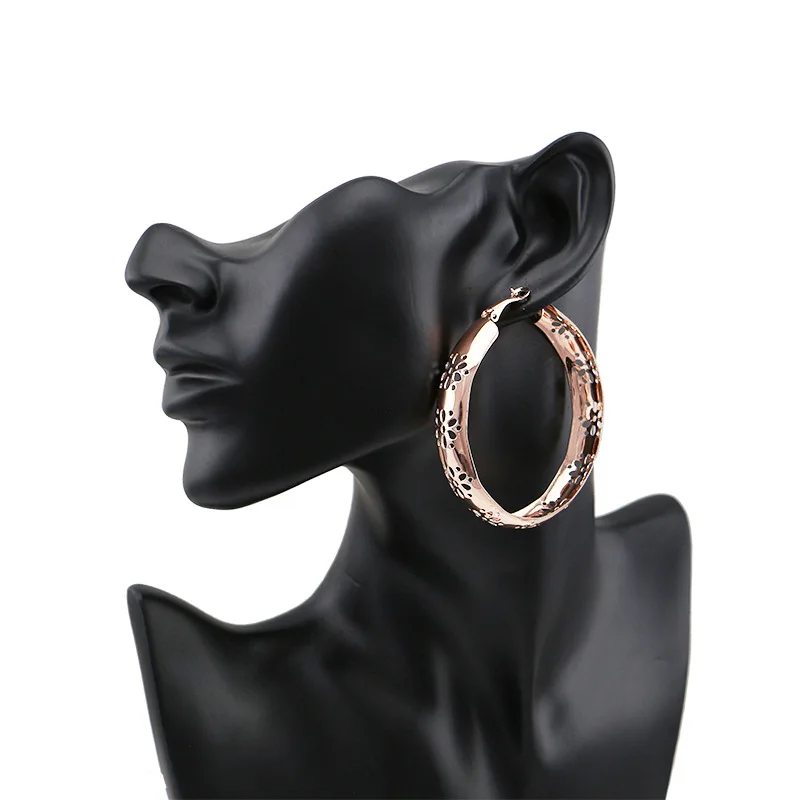 Mainlead винтажные 70 мм полые круглые серьги для женщин с золотым камнем большой круг