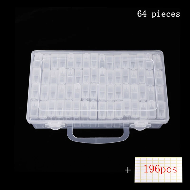 

64pcs Diamond Painting Tools Accessories Beads Container Rhinestone Diamond Embroidery Stone Storage Convenience Box