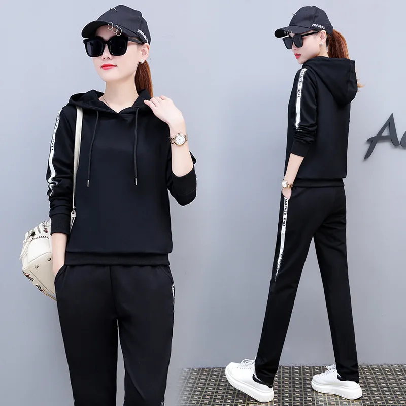 Женская Повседневная Спортивная одежда большого размера толстовки с длинными