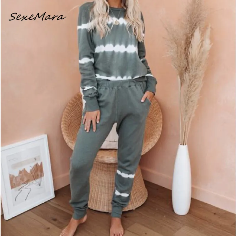 

Новое поступление, модные женские пижамы с принтом, осень 2020, пижамные комплекты с длинным рукавом, женская одежда