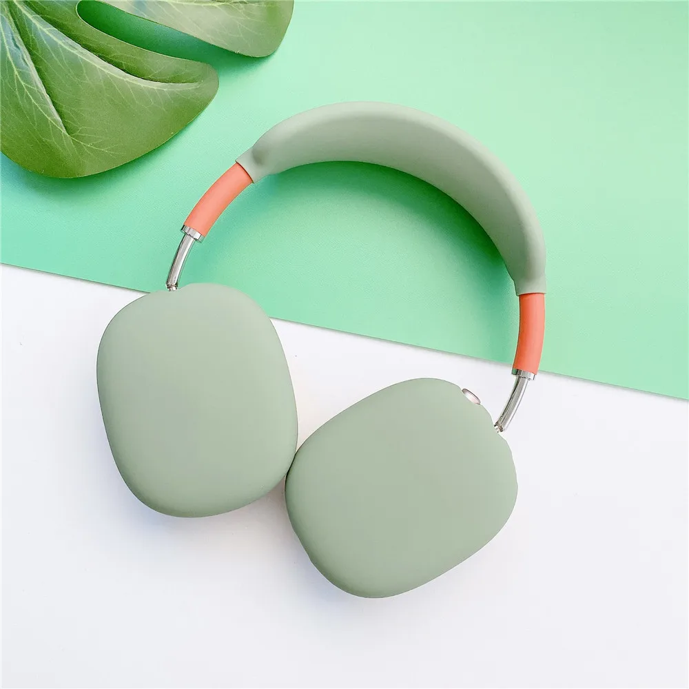 

New Solid color Earphone cover for Apple Airpods Max Silicone headphone Handle Headgear Protective Candy Color Case Accessories