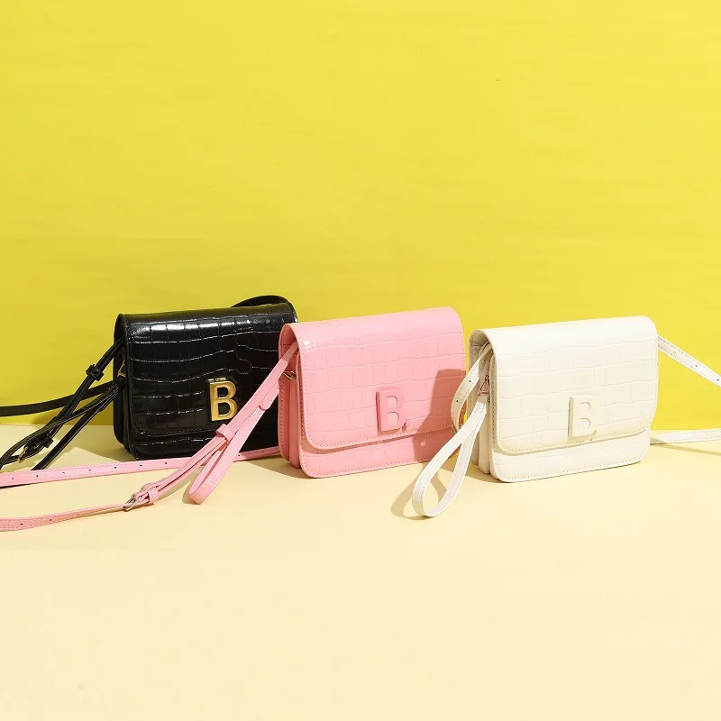 

Bag Women 2021 New Trendy Luxury Design Pink Fashion Tofu Bag Crocodile Pattern Small Square Bag Shoulder Messenger Organ Bag
