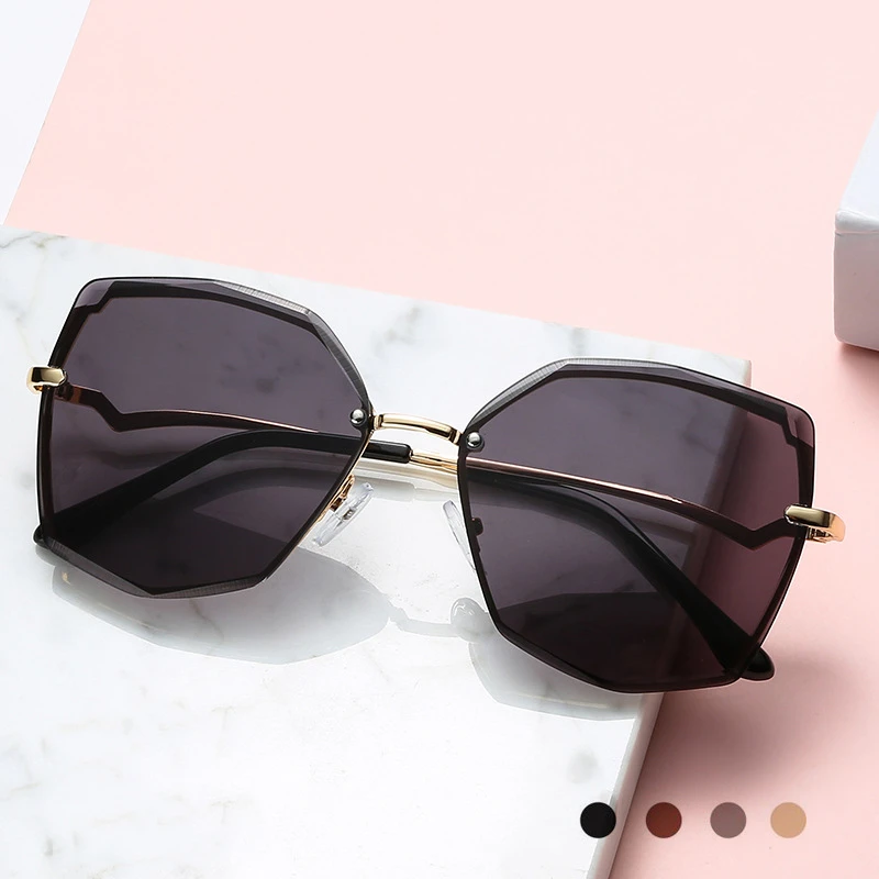 Солнцезащитные очки Polygon женские модные кошачий глаз нерегулярные без оправы