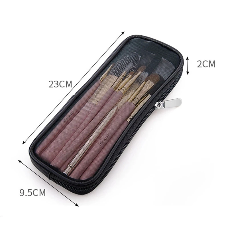 

Makeup Brush Travel Case Cosmetic Toiletry Bag Organizer for Men Women Beauty Tools Mesh Dopp Kit Pouch Wash Storage Accessories