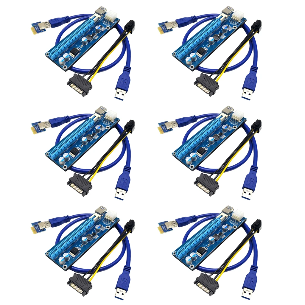 60 см ноутбук PCI-E PCI-e Riser Экспресс 1x до 16x USB3.0 USB 6Pin графическая карта расширения