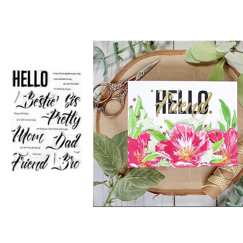 

Christmas Modern Hello Stamps Scrapbook Diary Decoration Embossing Template DIY Greeting Card Handmade 2021Arrival New