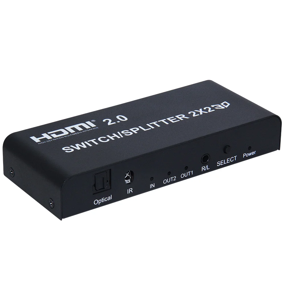 HDMI совместимый 2 0 переключатель сплиттер с аудио toslink и Aux 2X2 Сплиттер UHD 4K 60 Гц HDR HDCP