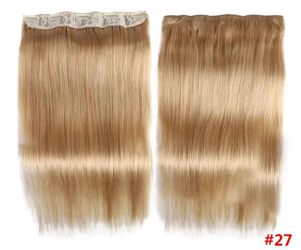 Зажим в Одна деталь 10 дюймов и 5 зажимов прямые бразильские человеческие волосы