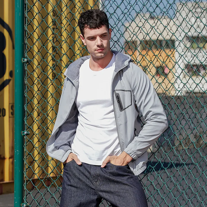 Однотонные Модные мужские куртки Ymwmhu с длинным рукавом капюшоном осенние