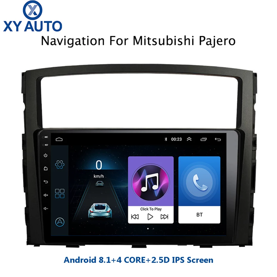 Полноэкранный сенсорный экран 9 дюймов 2.5D IPS HD Android 8 1 NAVI для Mitsubishi Pajero 06 11 с Bluetooth USB