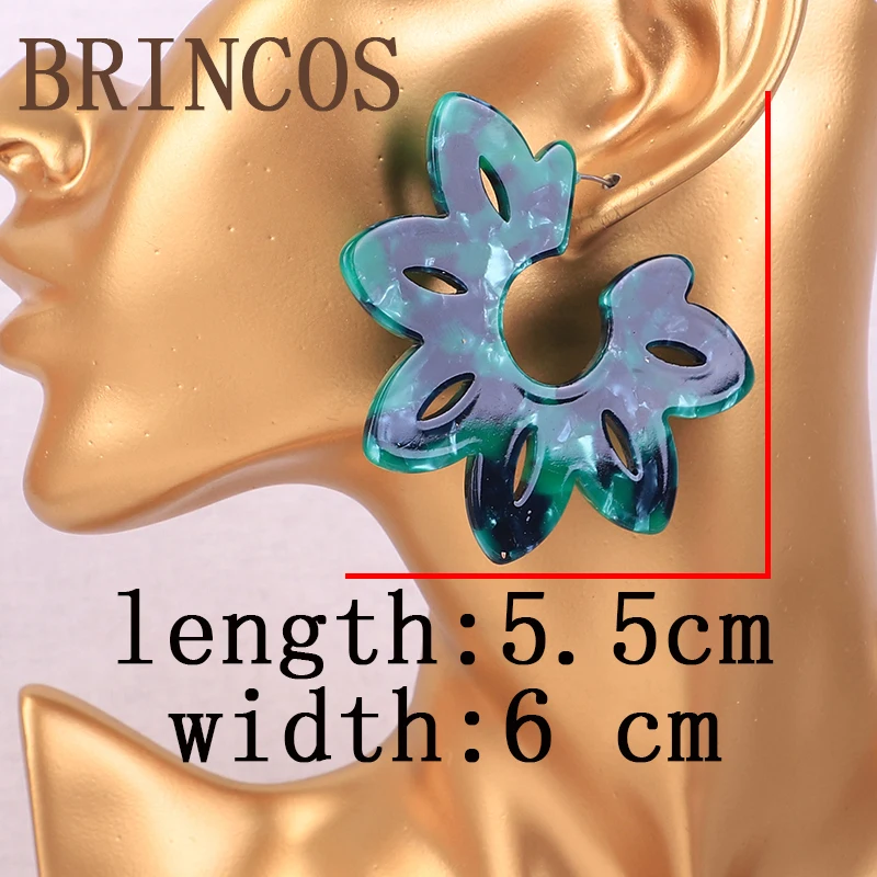Версия handmadeCC сережки blueearringsblueearrings акриловые серьги женские орнаменты богемные золотые осыпающиеся ретро звезды корейские