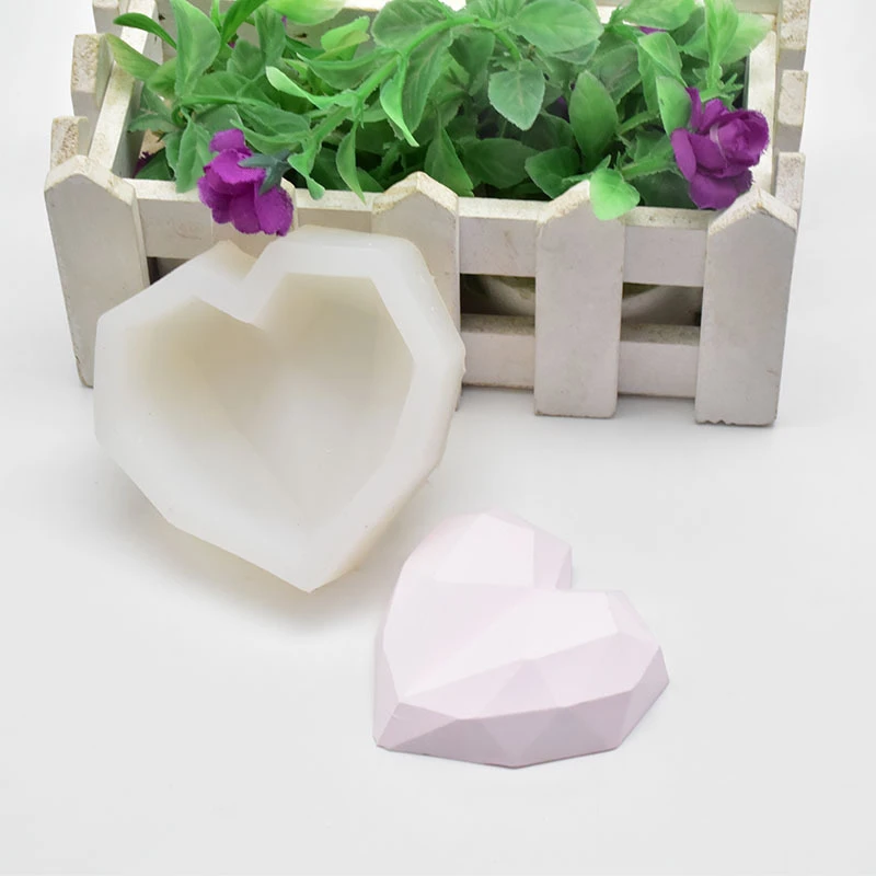 3D бриллиант мыло формы любящее сердце дизайн силиконовые DIY подвеска автомобиля