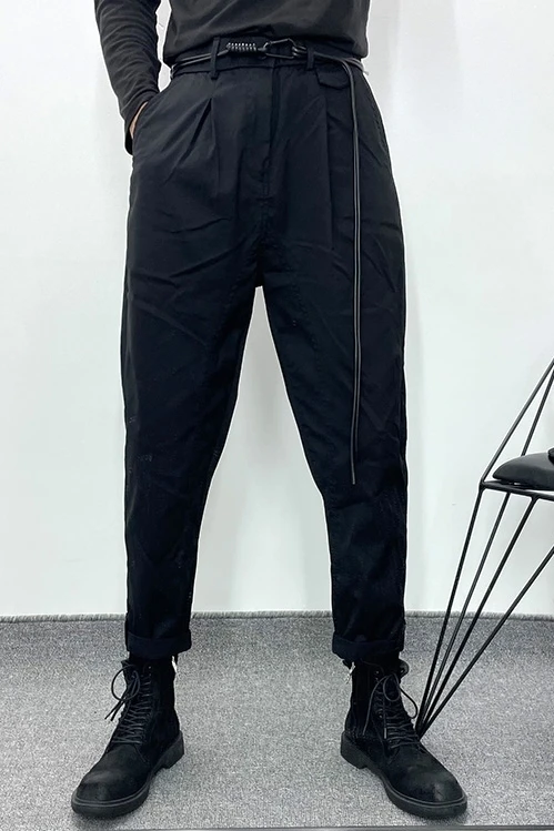 

Owen Seak Men Casual Pencil Pants High Street Wear Men's Clothing England Sweatpants Preppy Autumn Winter Cross Black Pants