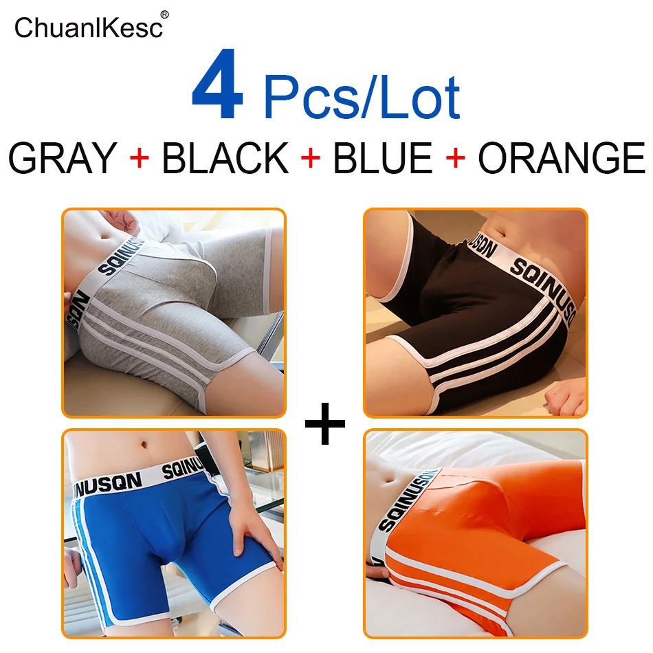 

Men's long boxer pants cotton underwear men's sports shorts fashion running shorts fashionable underwear