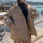 Женская утолщенная теплая парка, свободное Женское зимнее пальто большого размера, верхняя одежда с капюшоном, женские парки с подкладкой, женские куртки, куртка