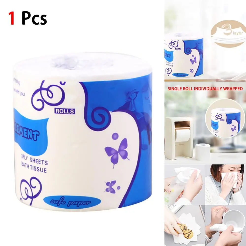 1 Roll Top Quality Jumbo Toilet Paper 3-Layer Native Wood Soft Pulp Home Rolling Strong Water Absorption | Красота и здоровье