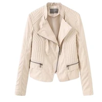spring women crop jackets warm short coat leather outerwear zipper tops overcoat autumn bolero tops bomberka damska slim