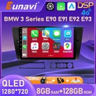 Eunavi Android 10 автомобильное радио для BMW 3-Series E90 E91 E92 E93 2005-2012 мультимедийный плеер QLED экран 2 Din головное устройство 4G WIFI GPS