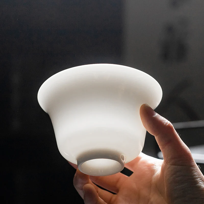 Белый фарфор Dehua Gaiwan Большая Керамическая синяя и белая чаша с крышкой одинарная