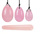 Женский тренажер Кегеля из натурального розового кварца Yoni, нефритовые яйца, Вагинальные мышцы, подтягивающие шарики, хрустальные кегелевые яйца, Прямая поставка