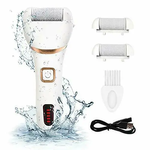 

Electric Foot File Rechargeable Waterproof Hard Skin Remover 3 Rollers Tools