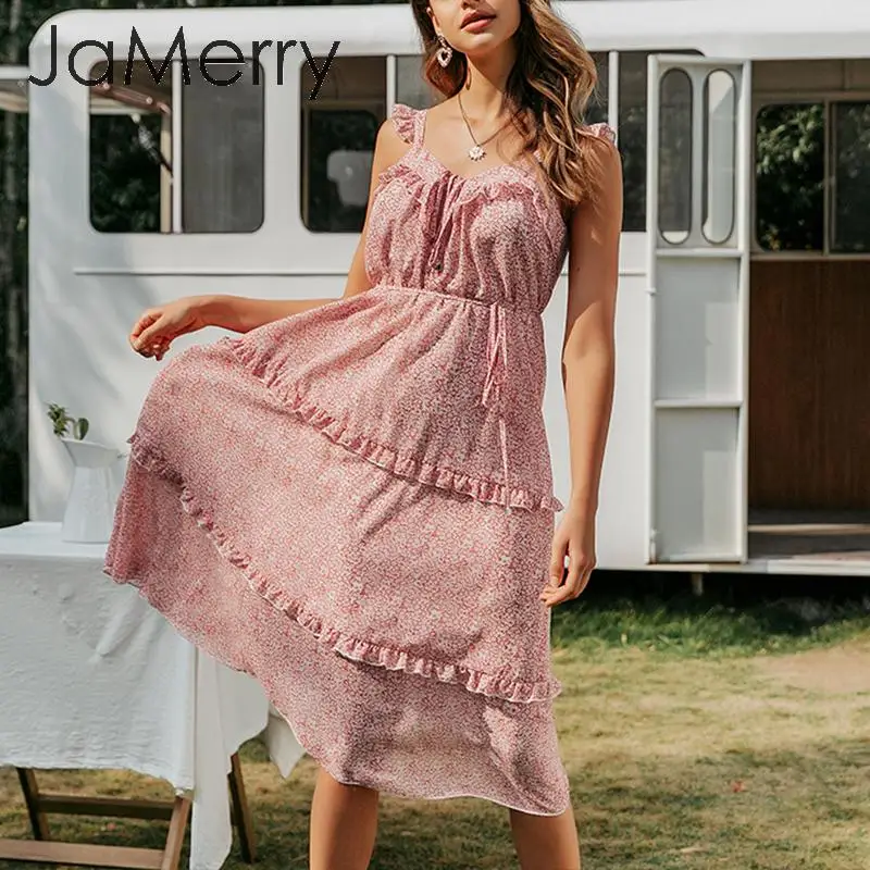 Женское платье на бретелях спагетти с принтом|Женские платья| |