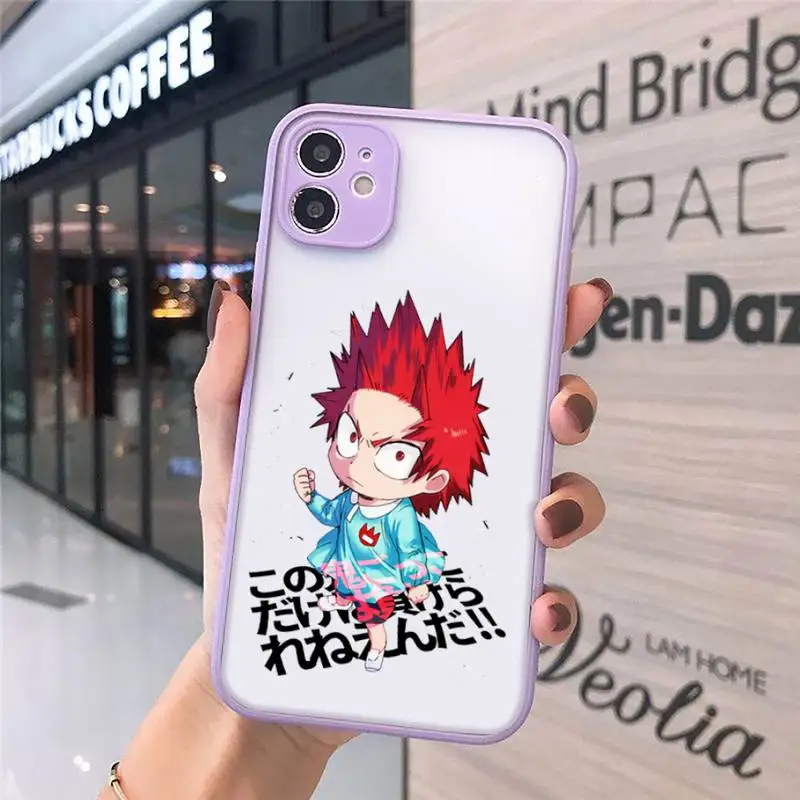 

My hero academia kirishima anime Phone Case matte transparent For iphone 7 8 11 12 plus mini x xs xr pro max cover