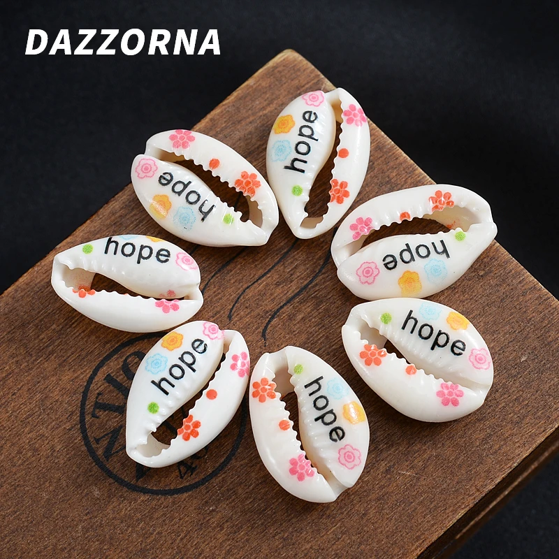 10 шт./упак. Овальный Форма леггинсов с цветочным принтом бусины из натуральных